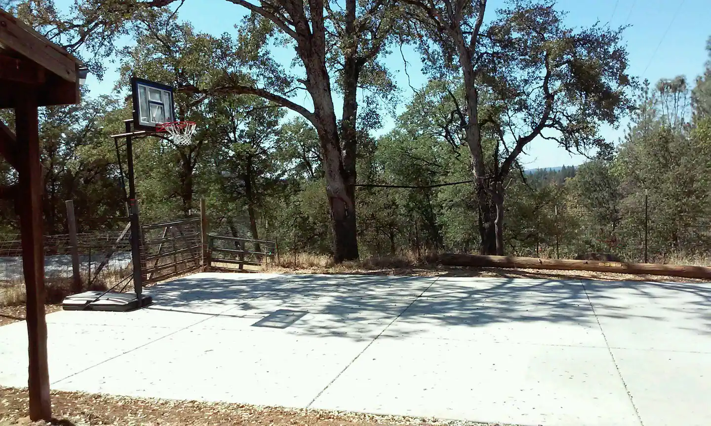 Basketball court located on the south west of the house.